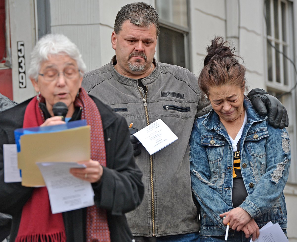 etnmunch's tweet photo. Vigil held today by @SistersofMercy for #Erie man stabbed to death and set on fire outside his home on East Ninth St. Feb. 5. #ErieLive https://t.co/RhDu2rbrZD