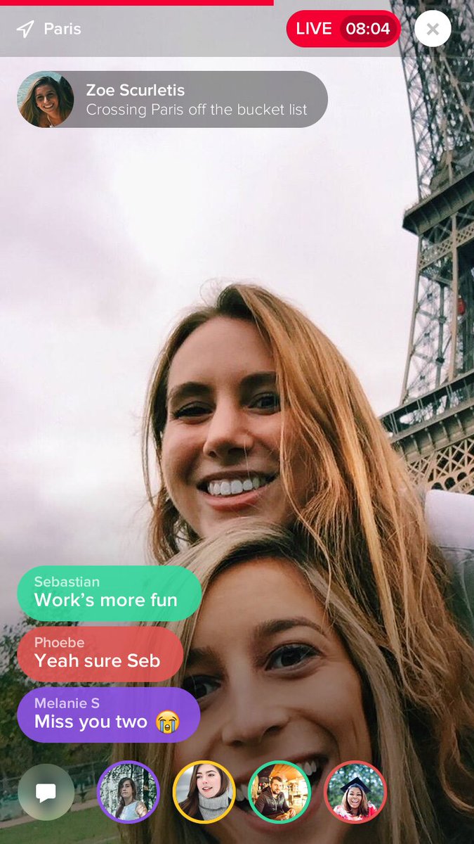 officialglimpse's tweet photo. When Zoe got to the Eiffel Tower, she went live to let her friends know about it...what will you Glimpse next? 💎 https://t.co/Fo7RP6NLxd https://t.co/u1Ui6Q4qxe