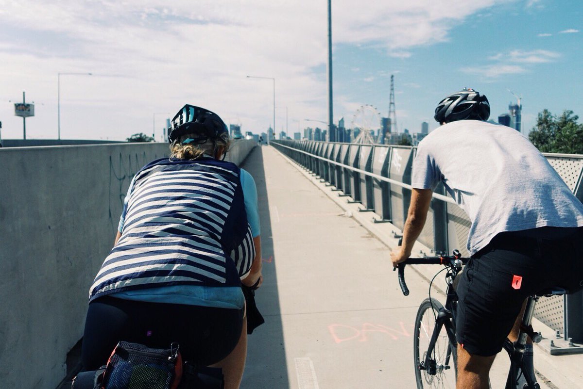 Jackie Bernardi approaching Melbourne in 10th place accompanied by retired racer Gary P. #ipwr <a href="/Indi_Pac/">IPWR 2017</a>