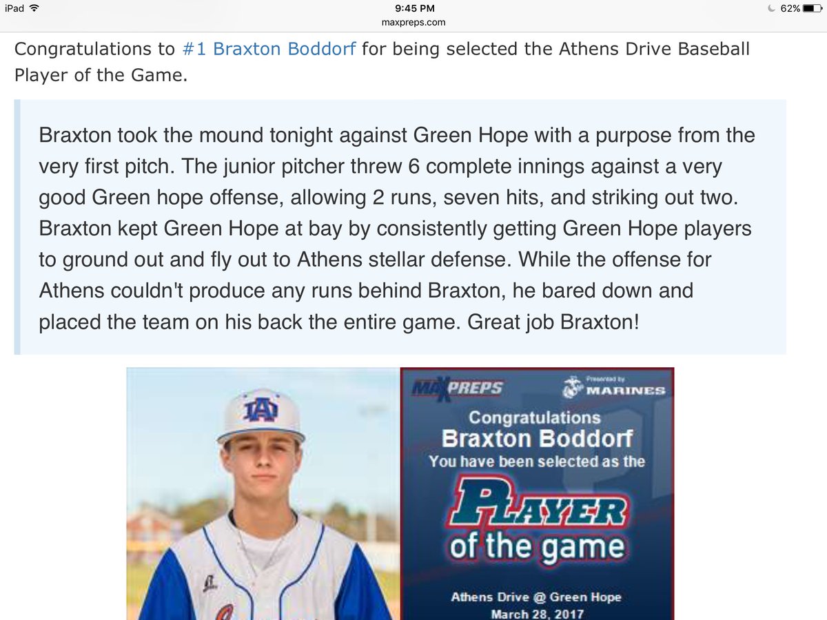 DarlBoddorf's tweet photo. Proud of Braxton's pitching tonight!
See attached
#athensdrive
#ADHSbaseball
#BraxtonBoddorf https://t.co/3fEZbmt1Nv