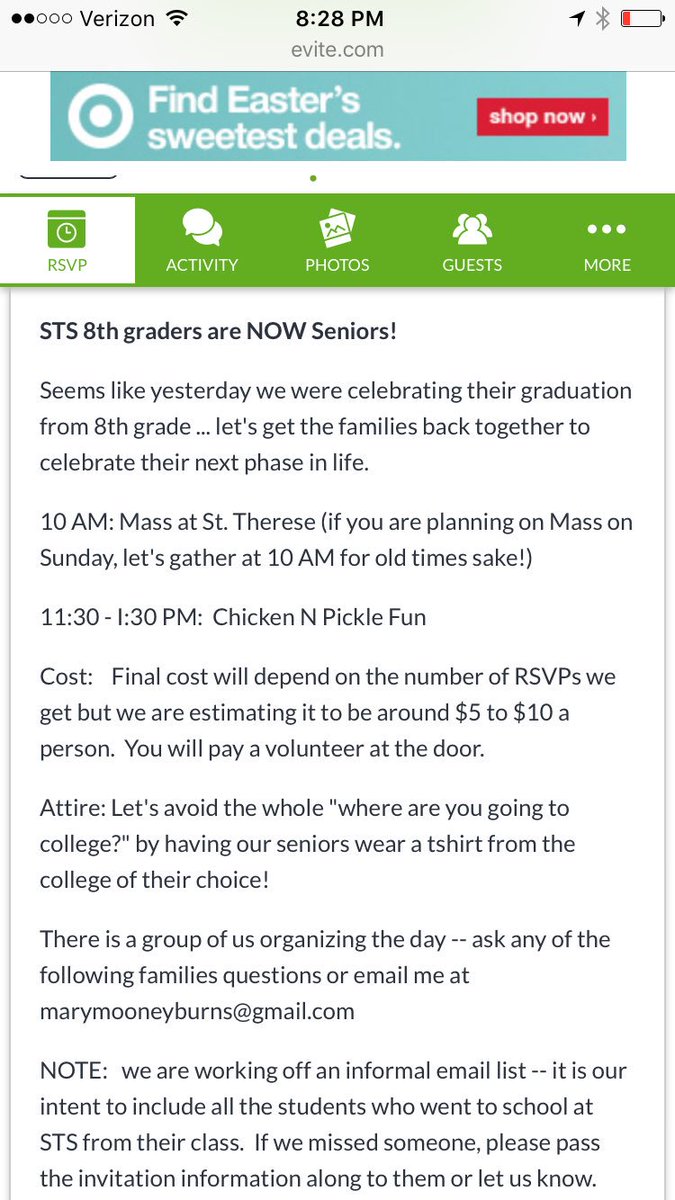 _morganG's tweet photo. Read and retweet if you graduated from St. Therese in 2013. Let @mollykburns4 know if you plan on attending! https://t.co/oYxotuiU5I