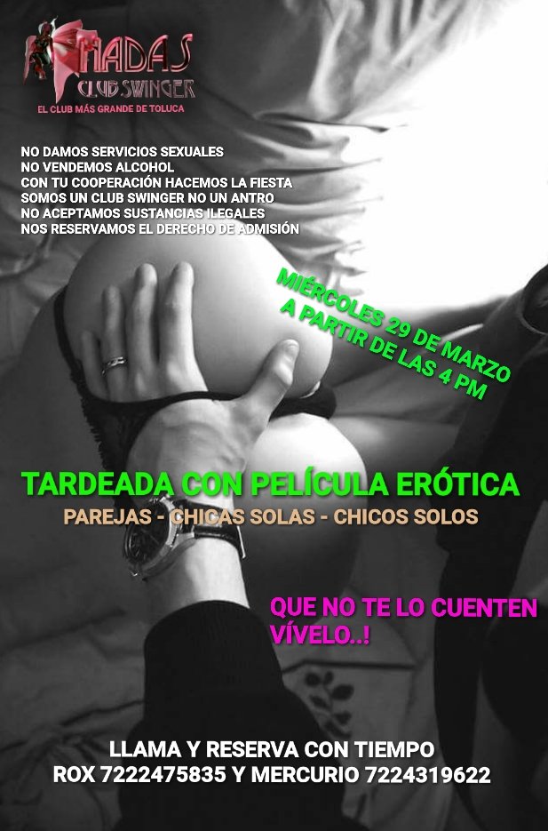 Clubhadassw's tweet photo. Mañana tarde de películas eróticas, los esperamos a partir de las 4 pm... https://t.co/H9m5UJ0FZ5