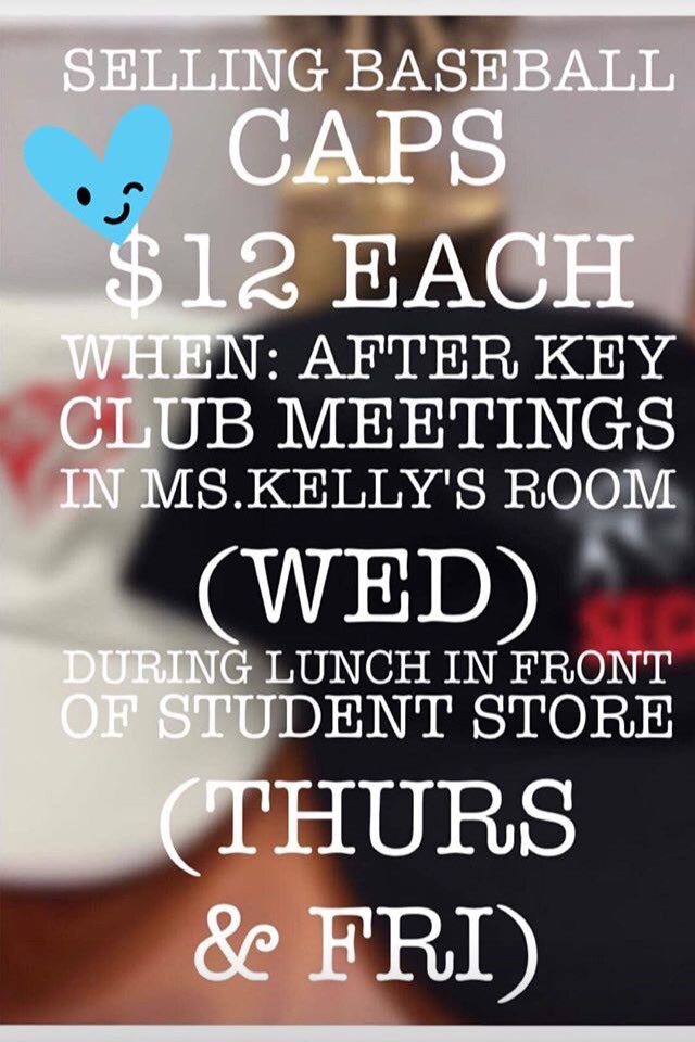 SECAKeyClub's tweet image. Hey everyone! Just a reminder, we will be selling caps tmrw after the meeting. We also still have shirts, so feel free to come buy one!🤗