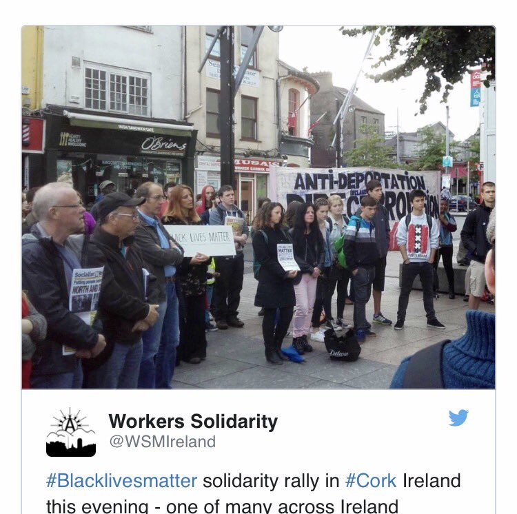 WHSushnCulture's tweet photo. Hundreds of people in Ireland 🇮🇪 gather on a Tuesday to fight against police brutality &amp; support BLM #globalinvolvement #twitterwars2017 https://t.co/2f9mTg1Hcq