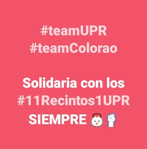 kat_marquez's tweet photo. #YoDefiendoLaUPR La educación es la respuesta y la mayor inversión para un mejor #PuertoRico
#11Recintos1UPR #ParoUPR #teamUPR #teamColorao https://t.co/jsLq2dldRq