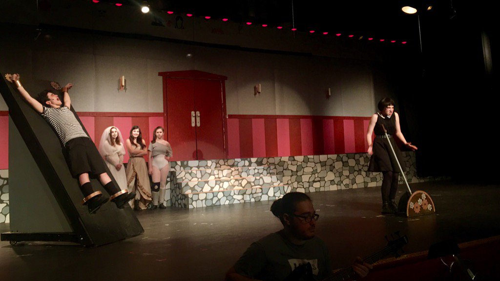 Just another Wednesday torturing Pugsley moment. #pulled #addamsfamily #undergroundplayers #umasd #umahs