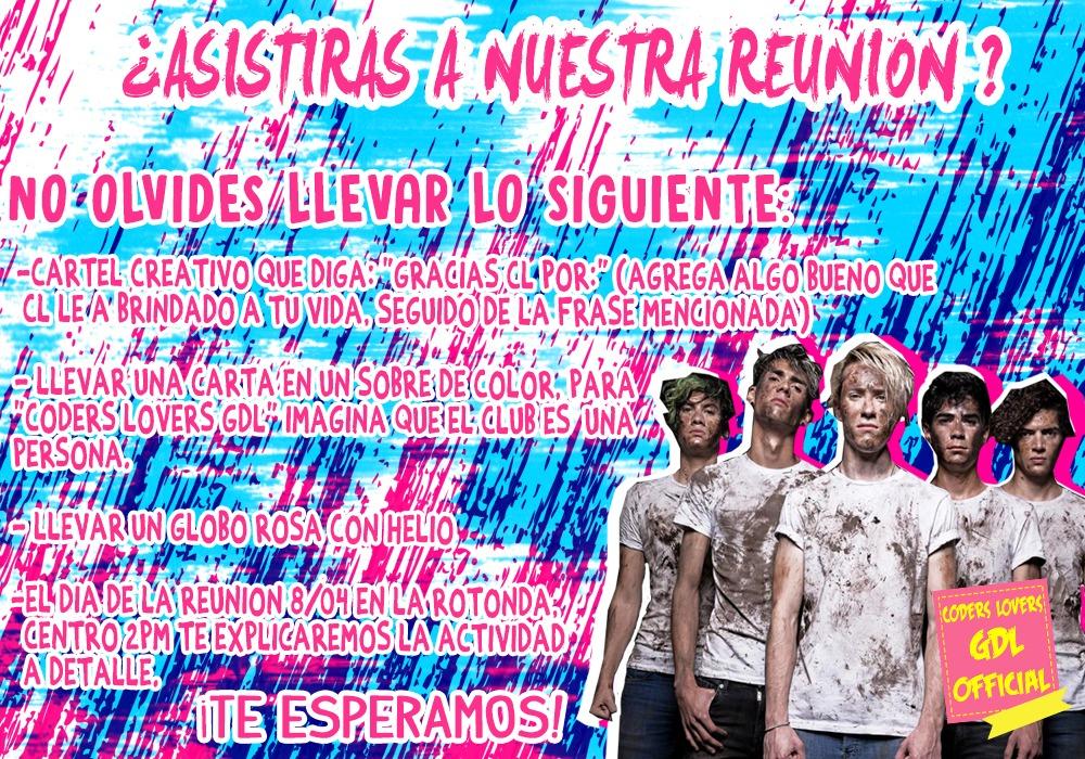 CodersLGDLOffic's tweet photo. #CODERSLOVERS ¡Nos espera una REUNION MUY ESPECIAL, NO SE LA PUEDEN PERDER...SÁBADO 8/04 EN LA ROTONDA CENTRO! 🎈✉🆑🙌 https://t.co/koYwbw6jz2