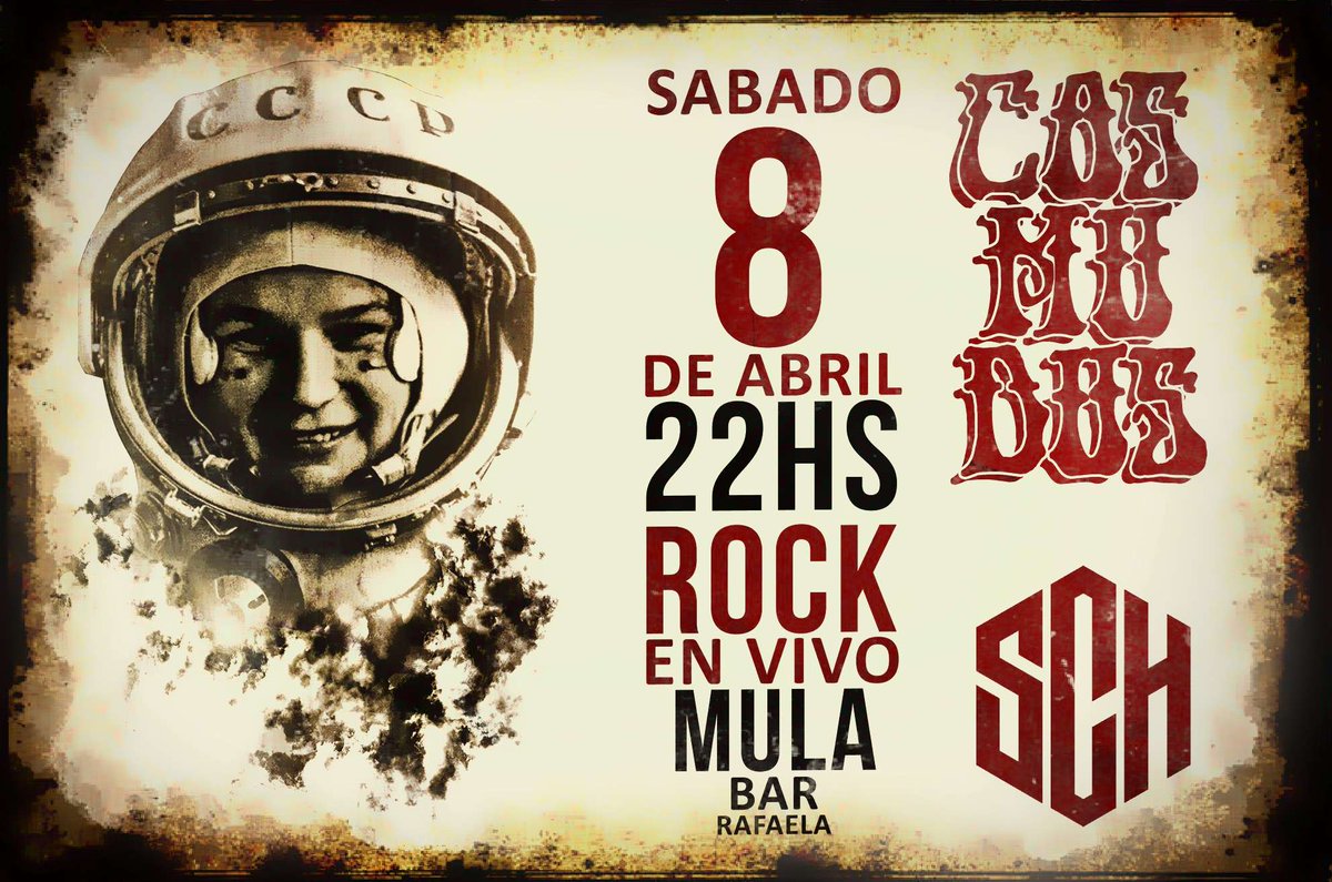 El Sabado 8 de abril CosMuDus vuelve a Rafaela, junto a nuestros amigos de Santos Charangos en La Mula Bar