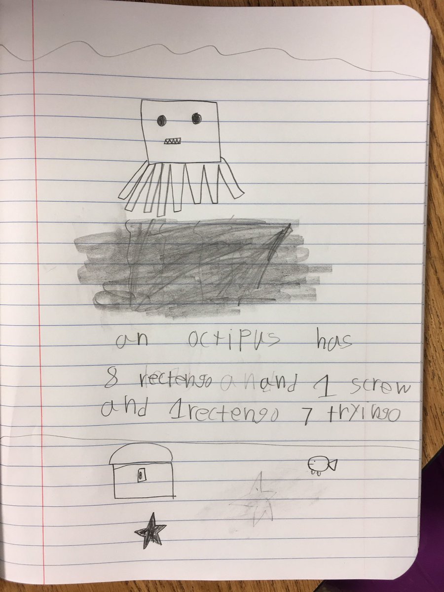 Cait__Rodriguez's tweet image. Drawing animals using shapes. #mathwriting