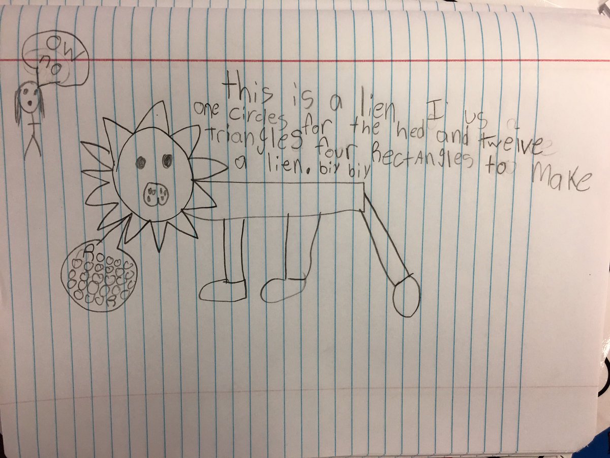 Cait__Rodriguez's tweet image. Drawing animals using shapes. #mathwriting