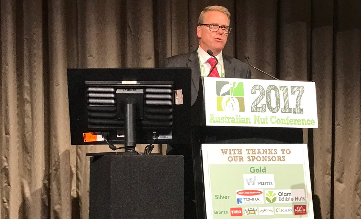 AusMacadamias's tweet photo. Coming to the end of two valuable days at #AusNut2017, good global wrap up by CEO of Waring Group & Executive member of INC Michael Waring https://t.co/hw2PCoAIDw