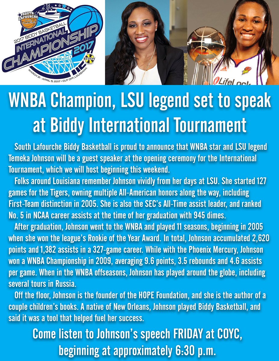 casey_gisclair's tweet photo. Proud to announce that @Quickdeuce will be the guest speaker at our @BiddyBasketball opening ceremonies this weekend!! https://t.co/4ZRKluagT8