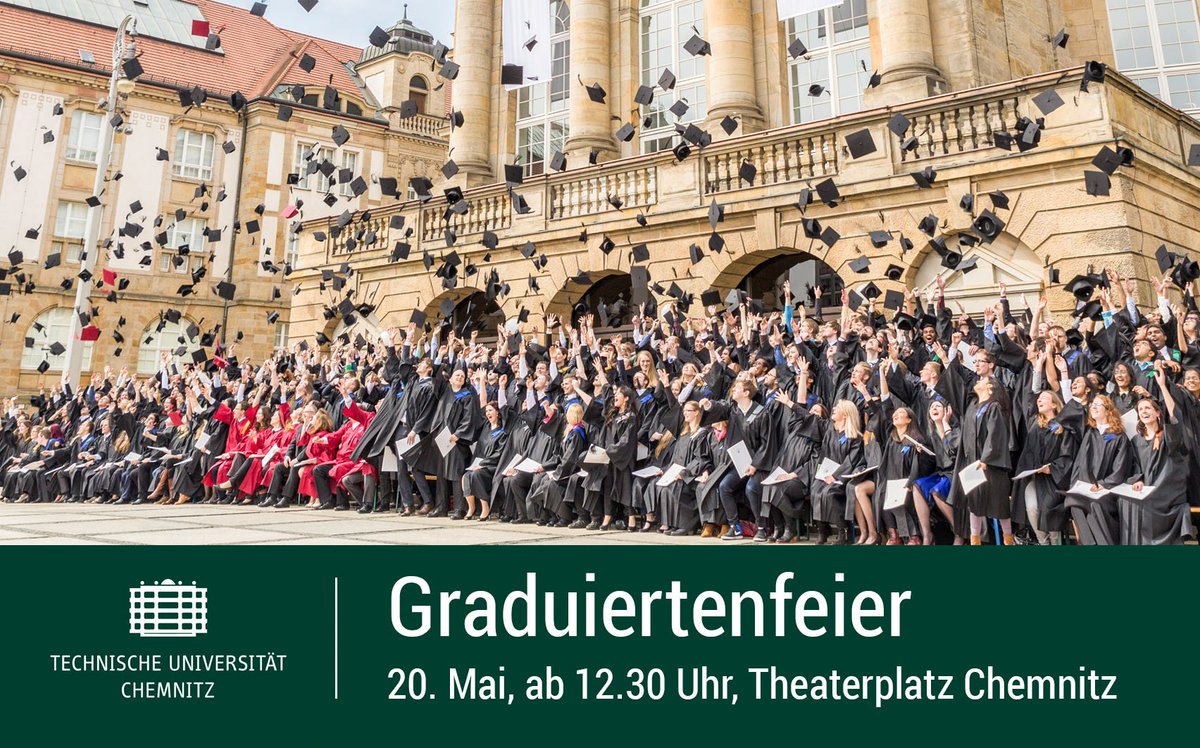 TUChemnitz's tweet photo. Save the Date: #Graduiertenfeier der #TUChemnitz am #TUCtag. 20.5., 12.30 h, Theaterplatz #Chemnitz. Infos: https://t.co/4QVd1lr25Q https://t.co/cOVA4dwXGp