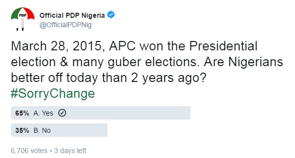 opeoluway2k's tweet photo. Double wahala for dead body (@OfficialPDPNig) and the owner (Markafi or Sheriff) of dead body.
#SorryChange #Change https://t.co/P2MueBdsw5