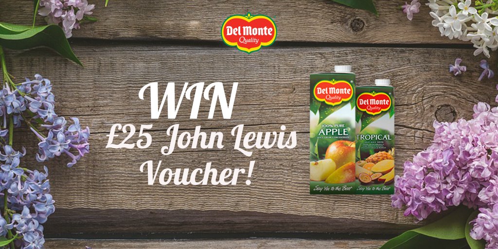 DelMonteJuiceUK's tweet image. Follow &amp;amp; Retweet to win a £25 John Lewis Voucher #WinItWednesday #Win #Comp
