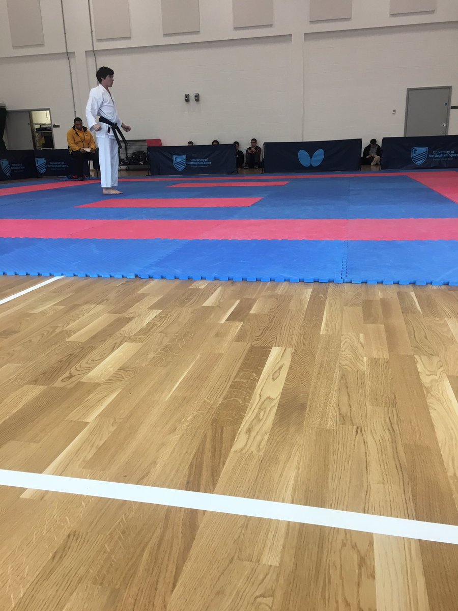 Here at super Wednesday giving our support for NTU karate in their varsity, one gold to the team already