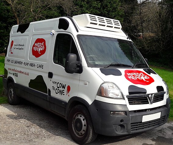 imagematlock's tweet photo. Love how this turned out! :) Get ready to see a lot of this great looking van spreading the good @matlock_meadows word around town! #cowvan https://t.co/bz9A2nJ6Pb