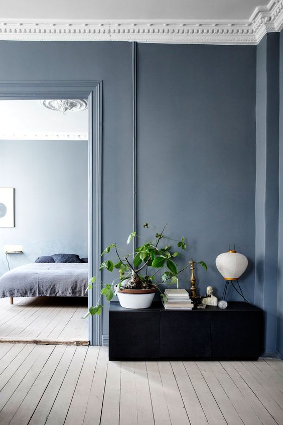 #HowTo Grey No.7: Blue-toned greys are especially calming when used in bedrooms, and make high ceilings feel less echoey and cold. #bedroom