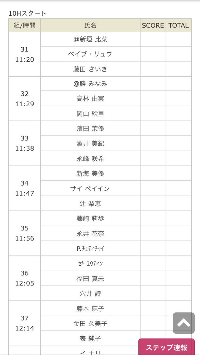 1日目7時10分アウトスタート
2日目11時20分インスタートです！