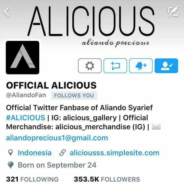 Official Twitter Resmi Alicious <a href="/AliandoFan/">OFFICIAL ALICIOUS</a>