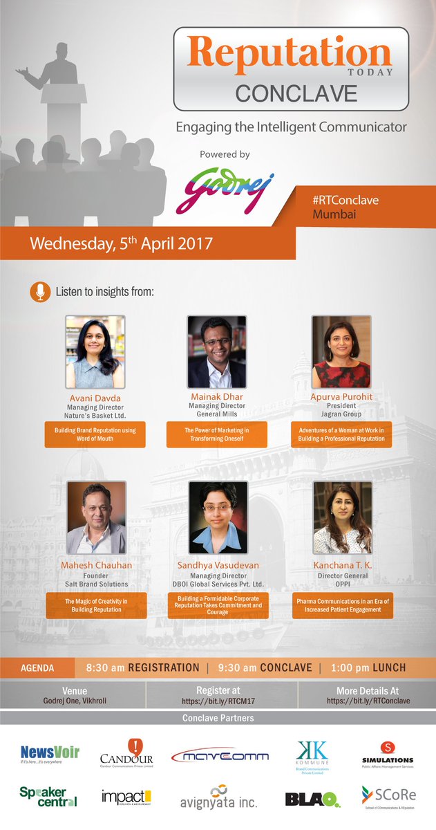 RepTodayMag's tweet photo. One week to go for the annual #RTConclave 
In Mumbai on 5th April at Godrej One, Vikhroli
Book your spot today
Check https://t.co/vA10enYkhB https://t.co/ZRP3OjSvwR
