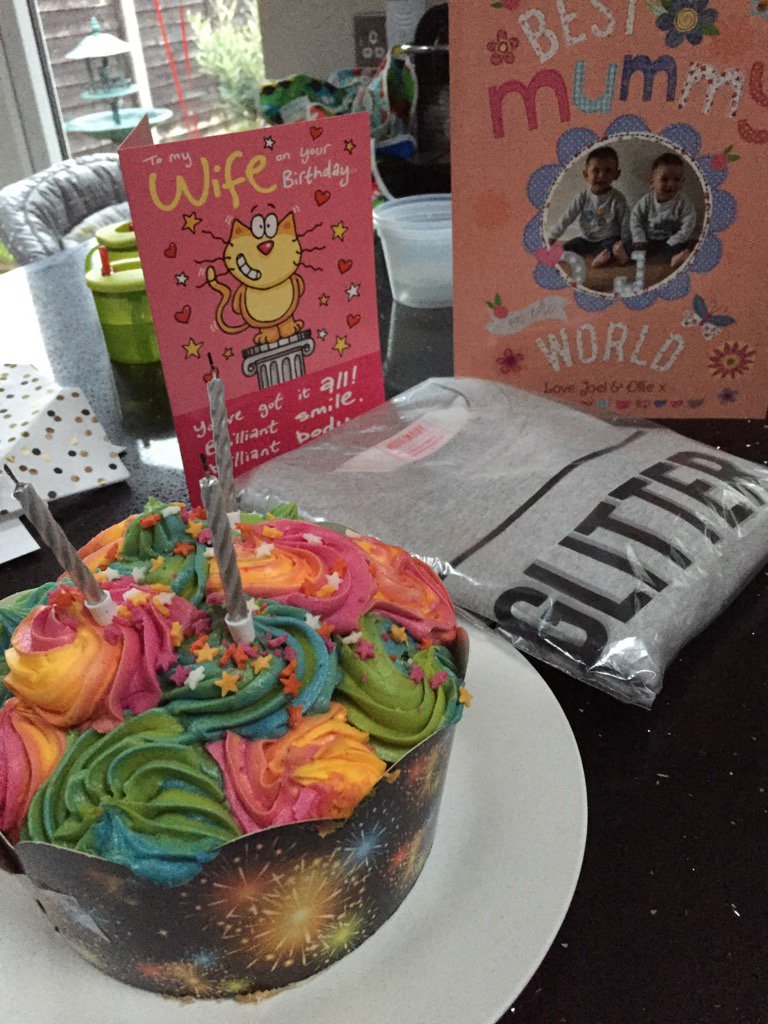 LydlFL's tweet photo. Perfect start to my birthday thanks to my gorgeous boys @garry_lewis #birthdaygirl #rainbowcake #IAmThree 🎂💖🎈 https://t.co/6RR35WTB3a