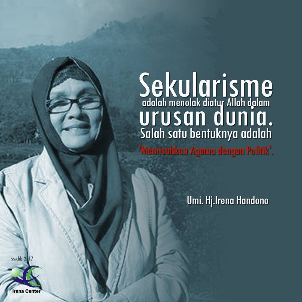 IRENA_CENTER's tweet photo. Islam bukan sekadar dakwah agama. Islam mengatur hidup manusia mulai bangun tidur sampai tidur lagi, termasuk dalam berpolitik - @ummi_irena https://t.co/pAoxUho3wM