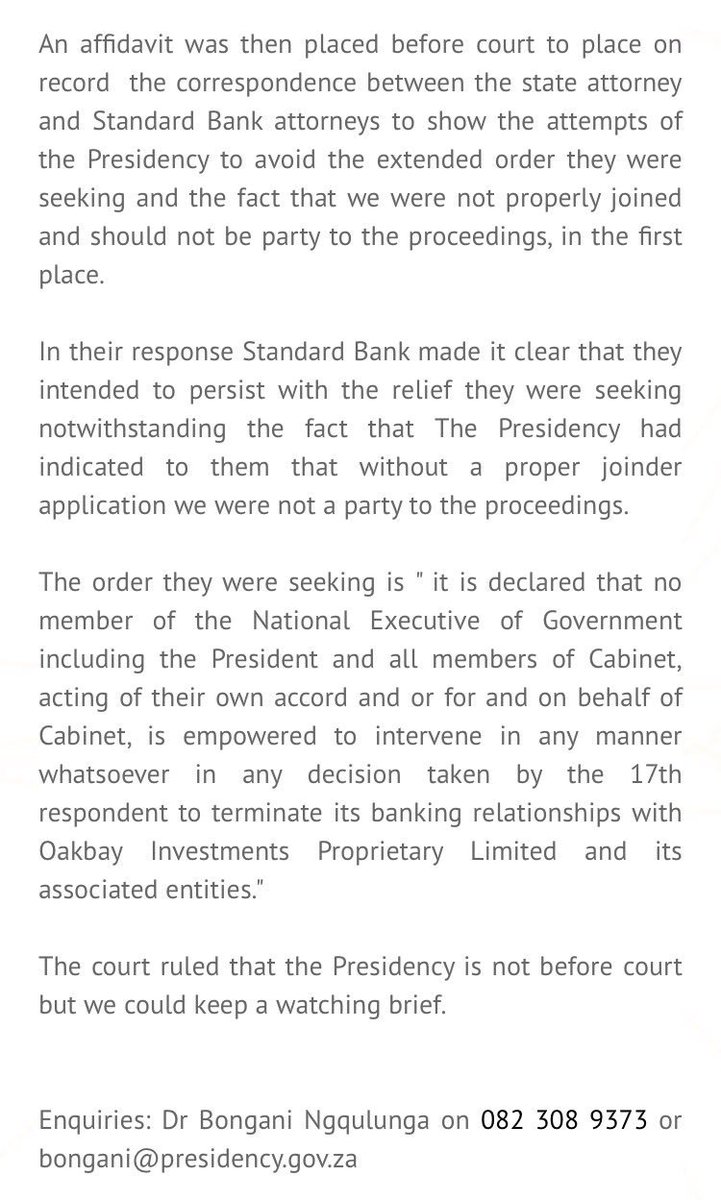 The Presidency has issued a statement clarifying Prez Zuma and the banks vs Oakbay court case. #GordhanGupta @ANN7tv