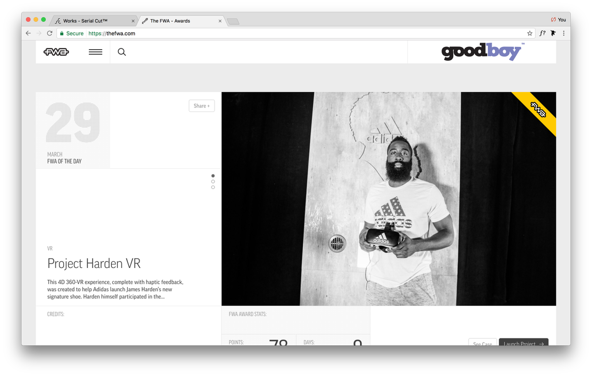 Klayco's tweet photo. Got some @fwa of the day love today for our VR project
Thanks to @adidas for letting us push the creative and tech
https://t.co/OhUMbx6qTe … https://t.co/DfybY6k0X6