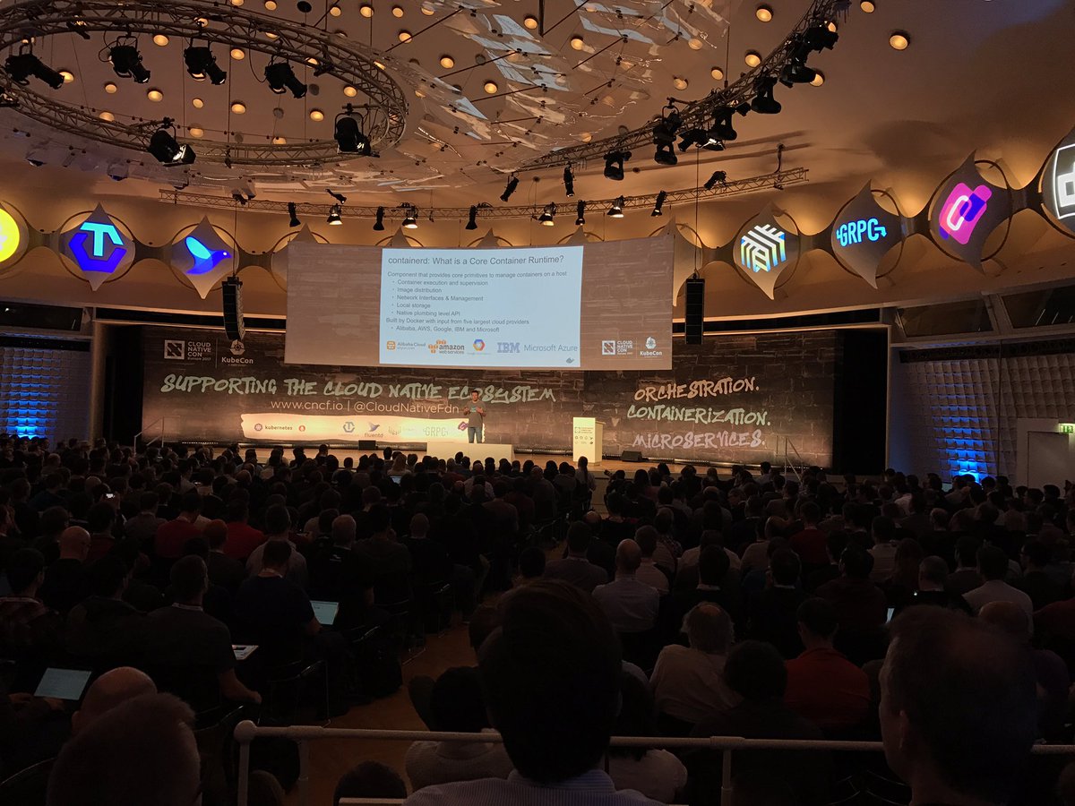 estesp's tweet image. .@chanezon takes the stage at #CloudNativeCon to describe #containerd
