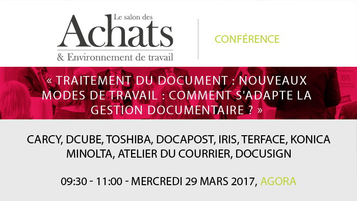 TravailAchats's tweet photo. #SAET2017 #SAETCONFS Traitement du document, nouveaux modes de travail, comment s'adapte la gestion documentaire ? RDV à l'Agora à 9h30 ! https://t.co/pDofgRsryI