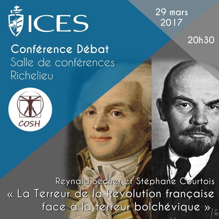 ReynaldSecher's tweet photo. Je serai ce soir en conférence débat avec Stéphane Courtois sur la #terreur, invité par le @COSH_ICES à @ICES_UnivCatho https://t.co/cwo4qRSscU