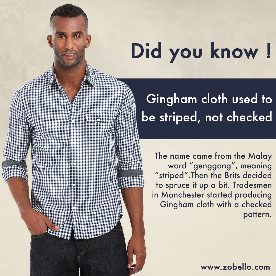 ZobelloClothing's tweet photo. Did you Know! whatever we knew about Gingham was totally wrong.
#zobello #funfacts #stylefacts #onlineshop #shopping #fashion https://t.co/hrYT4dJkPG