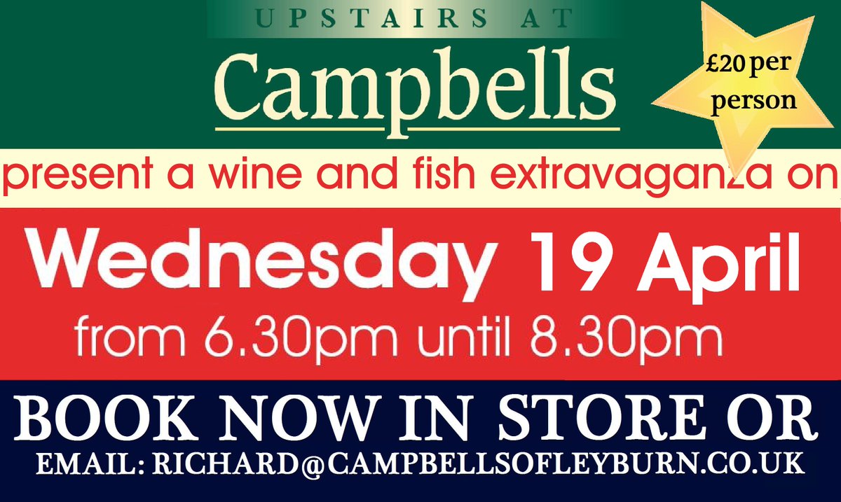 Campbells1868's tweet photo. Wed. 19th April, Jonathan Batchelor of @ramusforfish is doing a cooking demo called 'From Fish to Fork', complementing @SandyGreetham wines! https://t.co/yiI8zVu80n