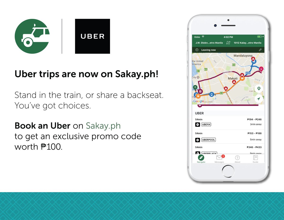 Update: you can now get <a href="/Uber_PH/">UberPH</a> trips in Sakay.ph searches! See ETA and pricing, tap to book. Promo: Use our app to get PHP100 off!