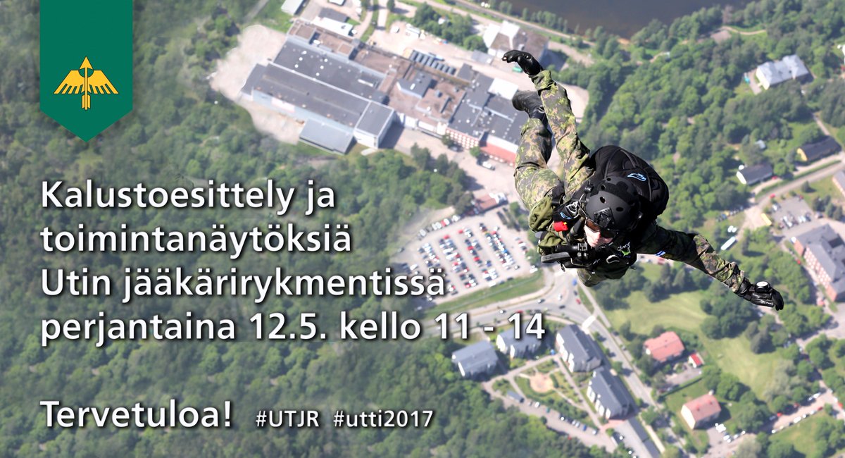 Utin jääkärirykmentin toimintanäytöstapahtuma 12. toukokuuta. Tervetuloa! Tapahtumasivu: bit.ly/utti2017 #UTJR #utti2017 #maavoimat