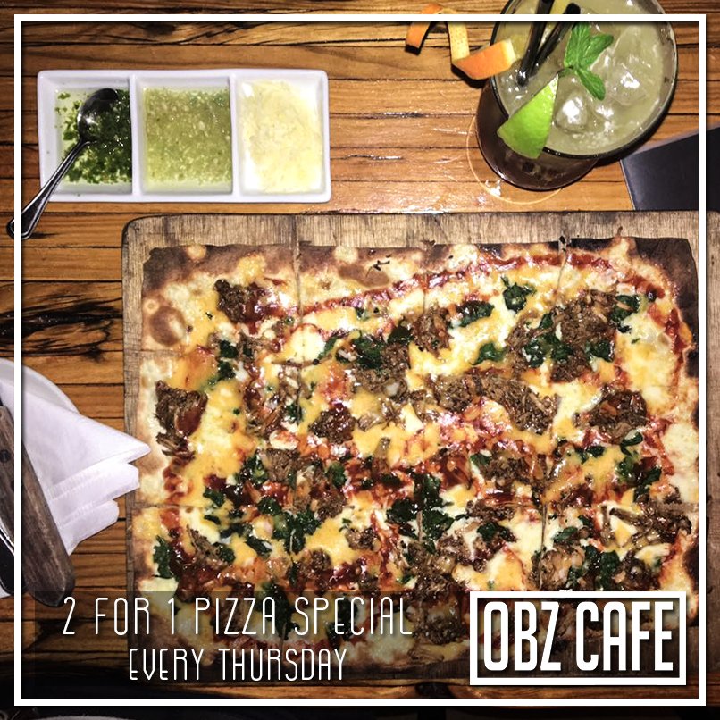 Every Thursday we give you any CLASSIC pizza free when you order any HOUSE pizza!

#ObzCafe #2for1 #Pizza #FreeFood