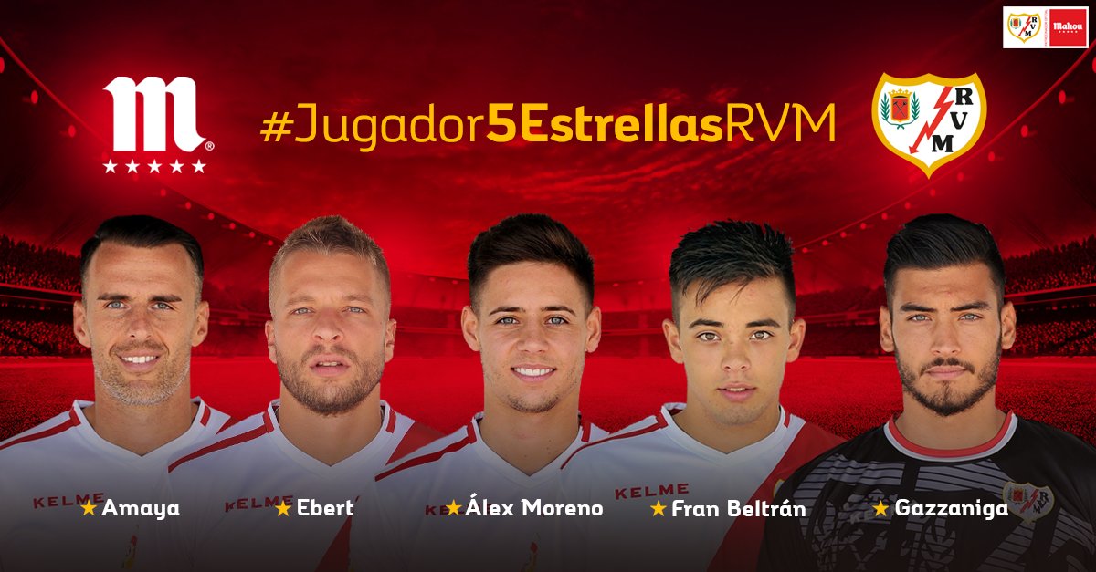 futbolmahou's tweet photo. Ya puedes elegir a uno de los 5 candidatos como mejor jugador del @RVMOficial en marzo. ¡Usa #Jugador5EstrellasRVM para votar! https://t.co/lwWjde9oeH