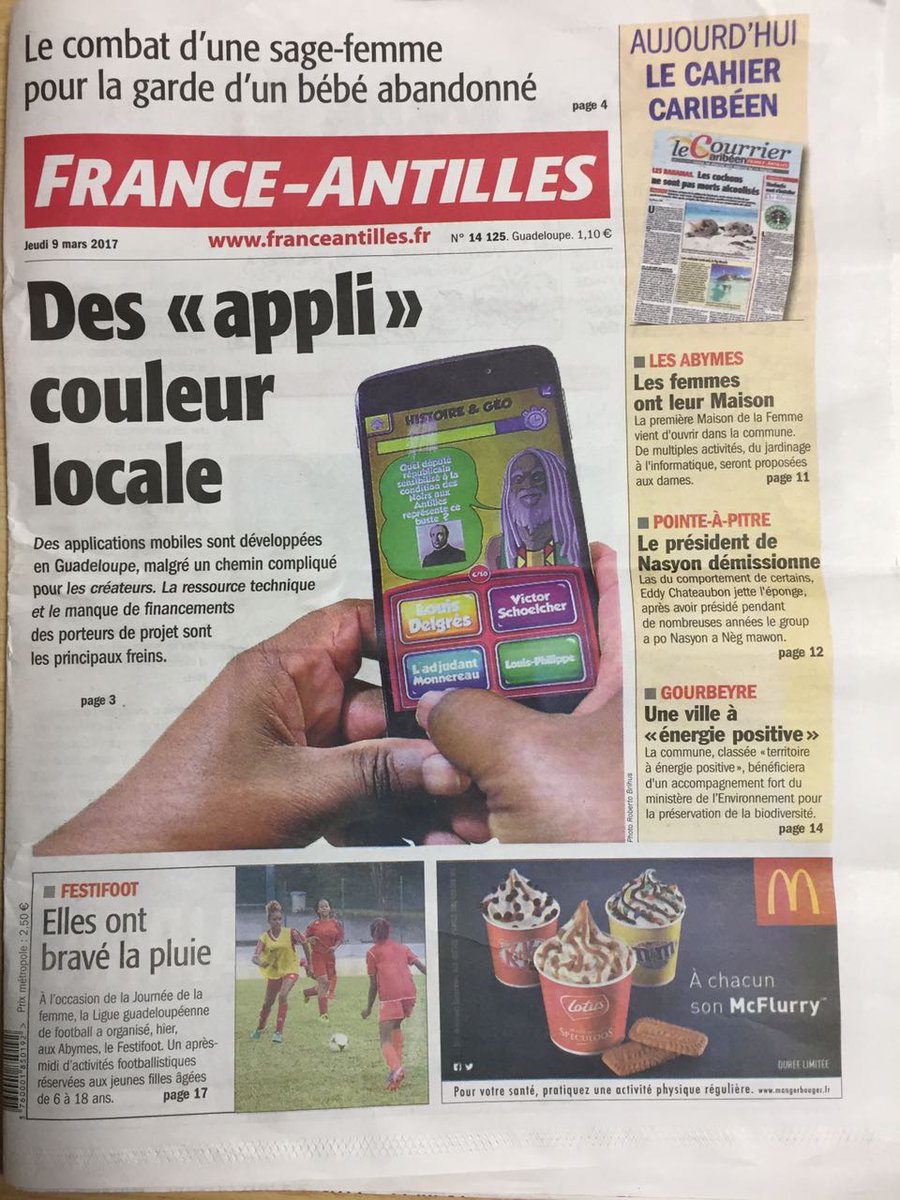 AgoolooStudios's tweet photo. Merci à France Antilles pour cette jolie couverture :-)

#Agooloo #OuPaSav #FranceAntilles #Guadeloupe #Martinique https://t.co/OtKOM8uYVu