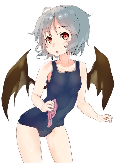 #深夜の真剣お絵描き60分一本勝負
スク水レミリア 