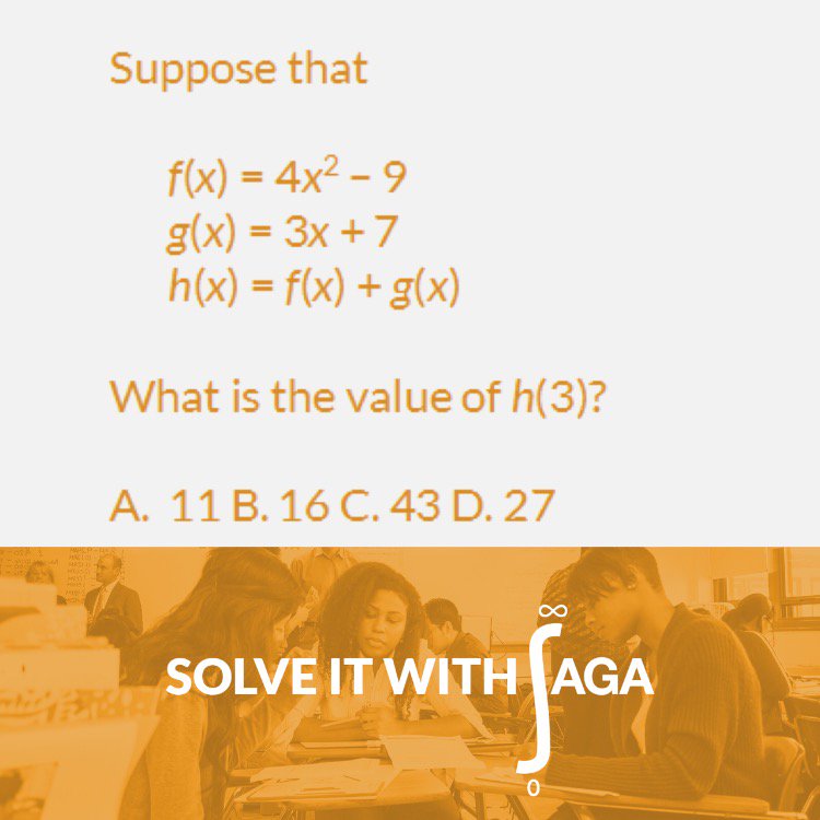 SagaEducation's tweet photo. Are you up for this math challenge? Check back tomorrow for the answer! #SolveItWithSAGA #SWAG https://t.co/pducYKbJX9