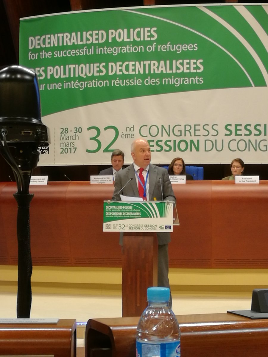 The commissioner of human rights in the council of Europe raises the importance of family reunion and integration. #COECongress
