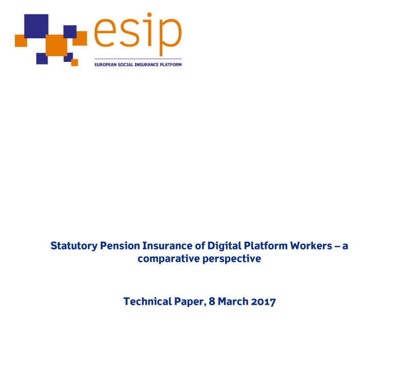 DSV_EU's tweet photo. Are #platformworkers covered by statutory #pensioninsurance? Learn more @ESIP_EU comparative mapping https://t.co/A3kP5cfST8 #newformsofwork https://t.co/NPqP2QfjA3
