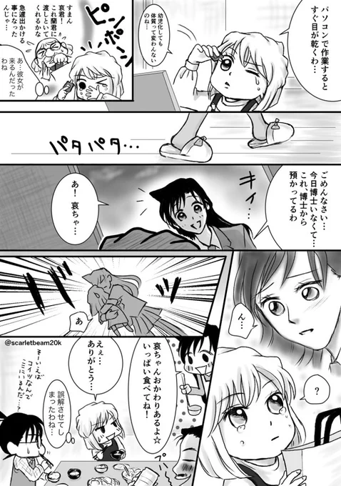 #コナンまじ快深夜の真剣制作60分一本勝負 

お題:目薬
形式:漫画
キャラクター:灰原哀 毛利蘭

哀のeye👀はドライアイ(スミマセン) 