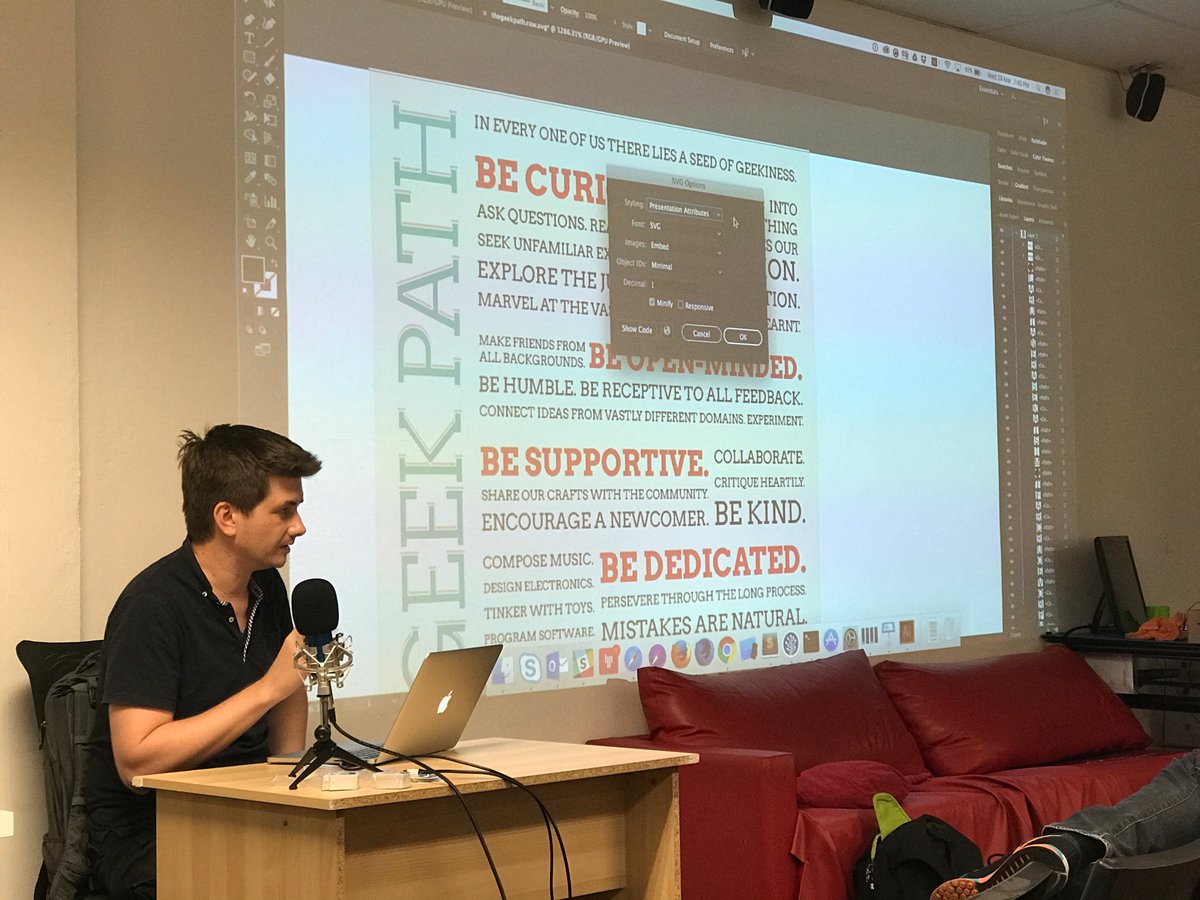 thegeekpath's tweet image. Thanks @cheeaun @cliener for showing us some SVG tricks at @SingaporeCSS ✨ Send some pull requests 🙌🏼 github.com/engineersftw/t…