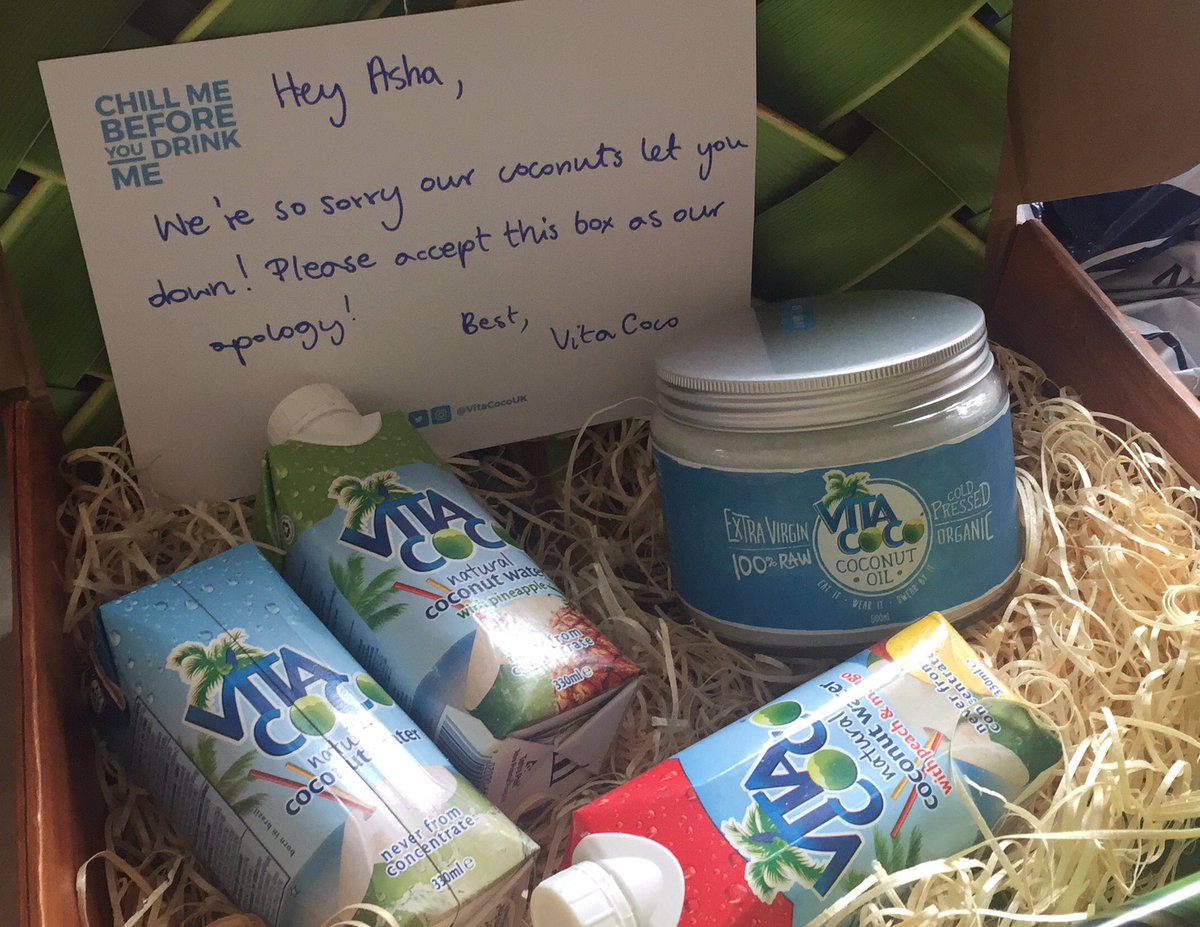 Thank you <a href="/VitaCocoUK/">Vita Coco</a>! I wasn't expecting anything more than maybe a refund of my carton. #CustomerServiceWin