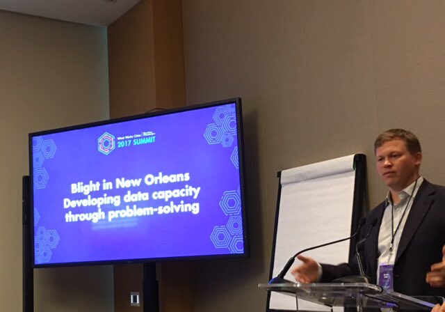 .<a href="/ojwise/">Oliver Wise</a> talking about New Orleans'  data-driven blight work at #WWCSummit17. More- bit.ly/BlightData
