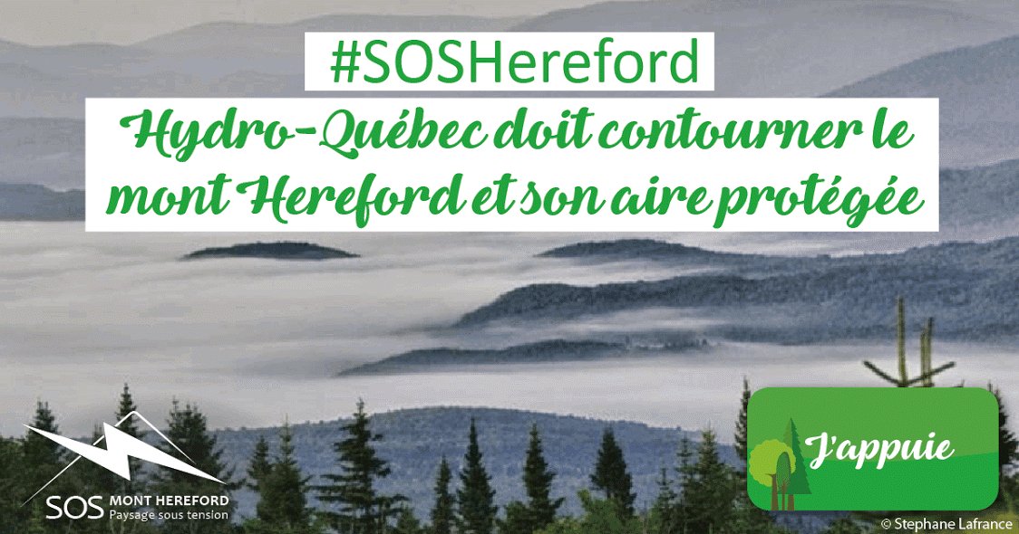 NatureQuebec's tweet photo. #SOSHereford - Demandez à HQ &amp; au gov d'éviter le saccage d'une aire protégée par #northernpass 👉 https://t.co/MMKMXosRIO @ManonMasse_Qs https://t.co/n2wM64eL6S