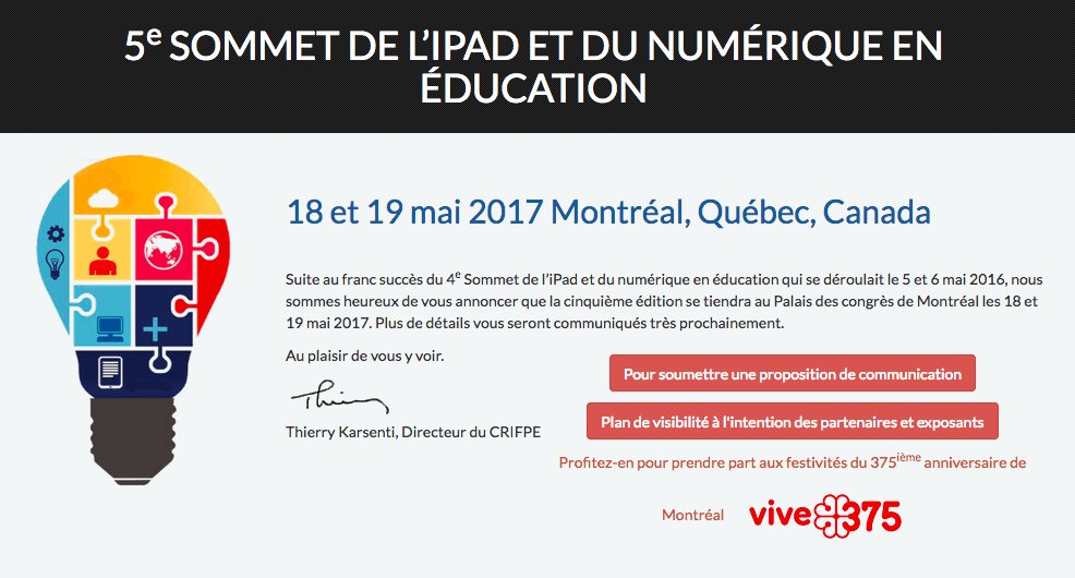 ecolebranchee's tweet photo. Le programme du prochain Sommet de l’iPad et du numérique en éducation est prêt! https://t.co/Uit6FLwChm https://t.co/3NvYheYY45