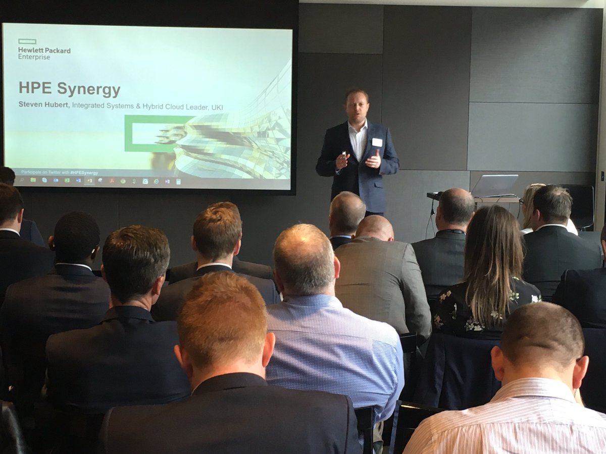 Steve H smashing it with Synergy at partner event in London!  80 to 90% infrastructure utilisation!!!!!#HPESynergy #Inspire17